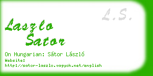 laszlo sator business card